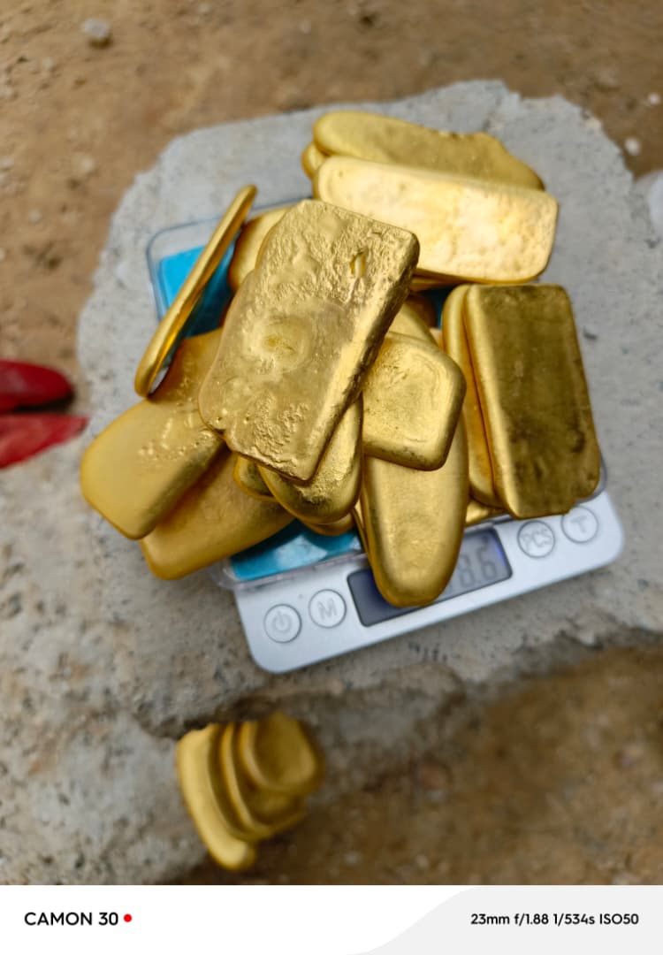 Gold bars weighed